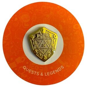 3/$30 Loot Crate D20 Dice Shield Enamel Pin